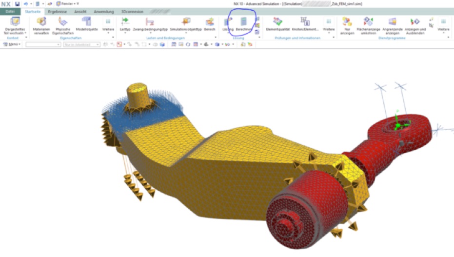 Beispiel einer Modalanalyse Schwinge mit NX-nastran (SOL103)